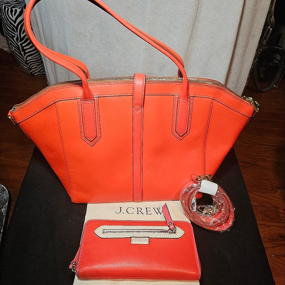 3 WAY - J.CREW BAG, COACH WALLET & J.CREW STRAP